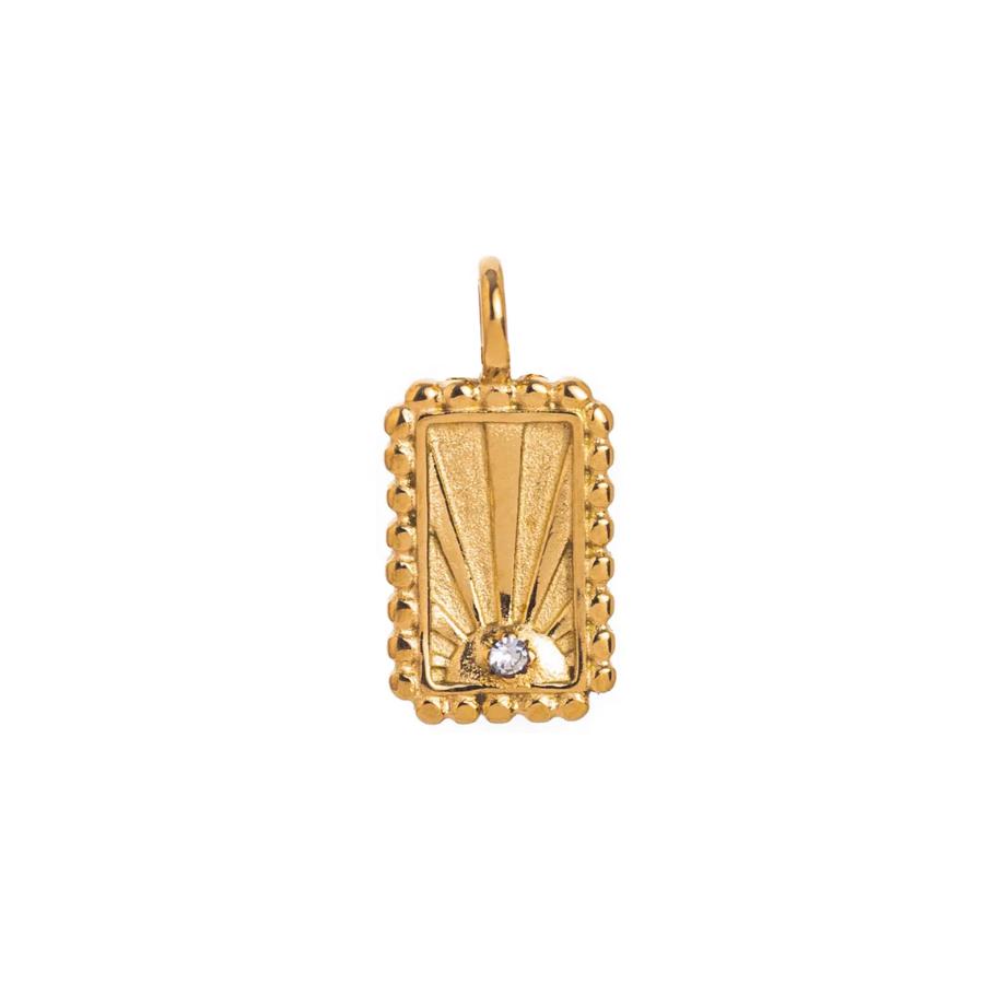 Sun Rise Charm with Zircon – Gold Plated