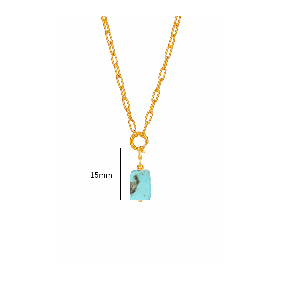 Turquoise Gemstone Minimalist Necklace Charm