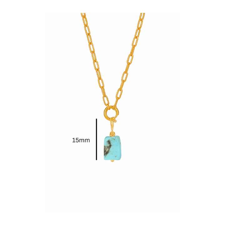 Turquoise Gemstone Minimalist Necklace Charm