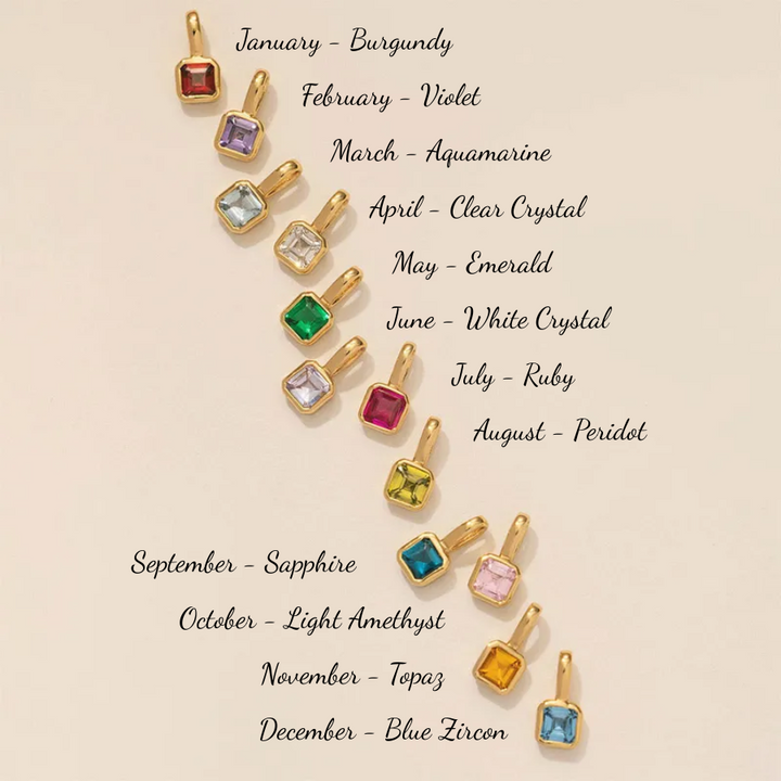 Celestial Trio Charm Necklace – 22K Gold Plated - Birthstone, Sun & Pearl Star