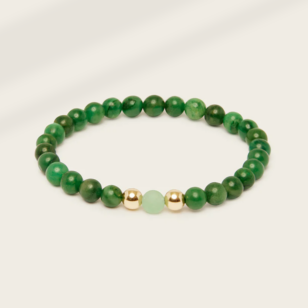 Serenity's Path African Jade & Green Aventurine Bracelet 6mm - Djuna Studios