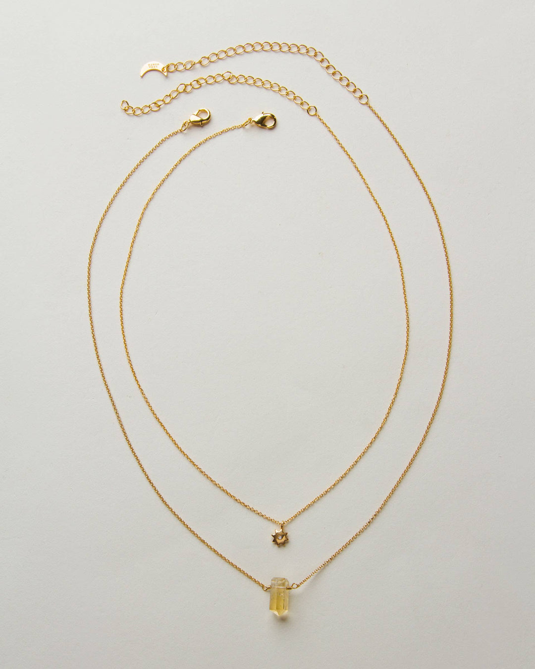 Layered Gold Sun Necklace Set with Citrine – Golden Glow Crystal Jewellery