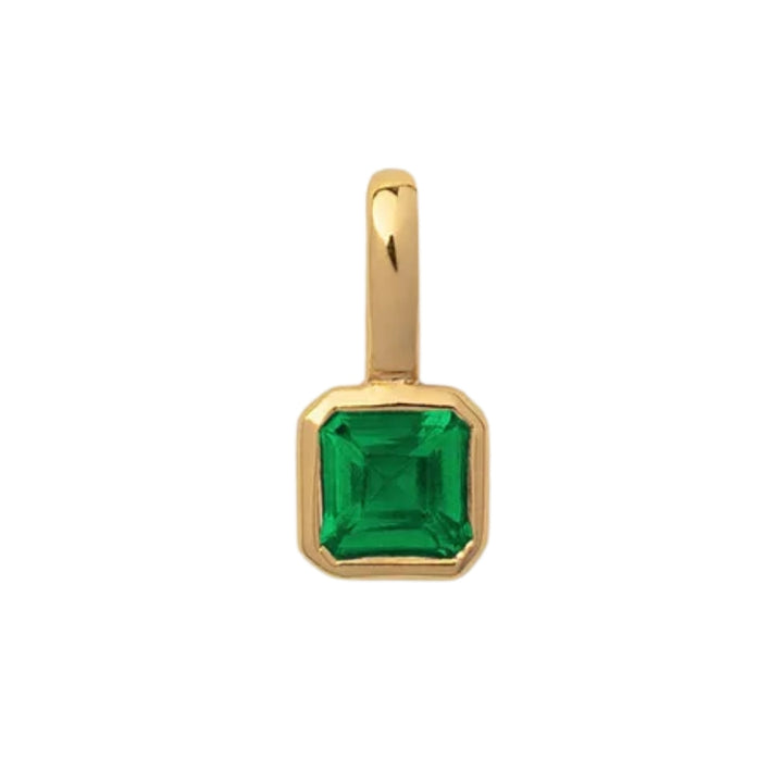 May Birthstone Charm – Crystal Geometric in Gold