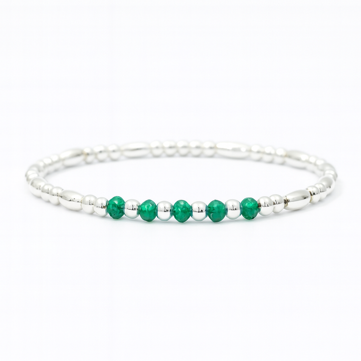 Silver 4mm Birthstone Bracelet