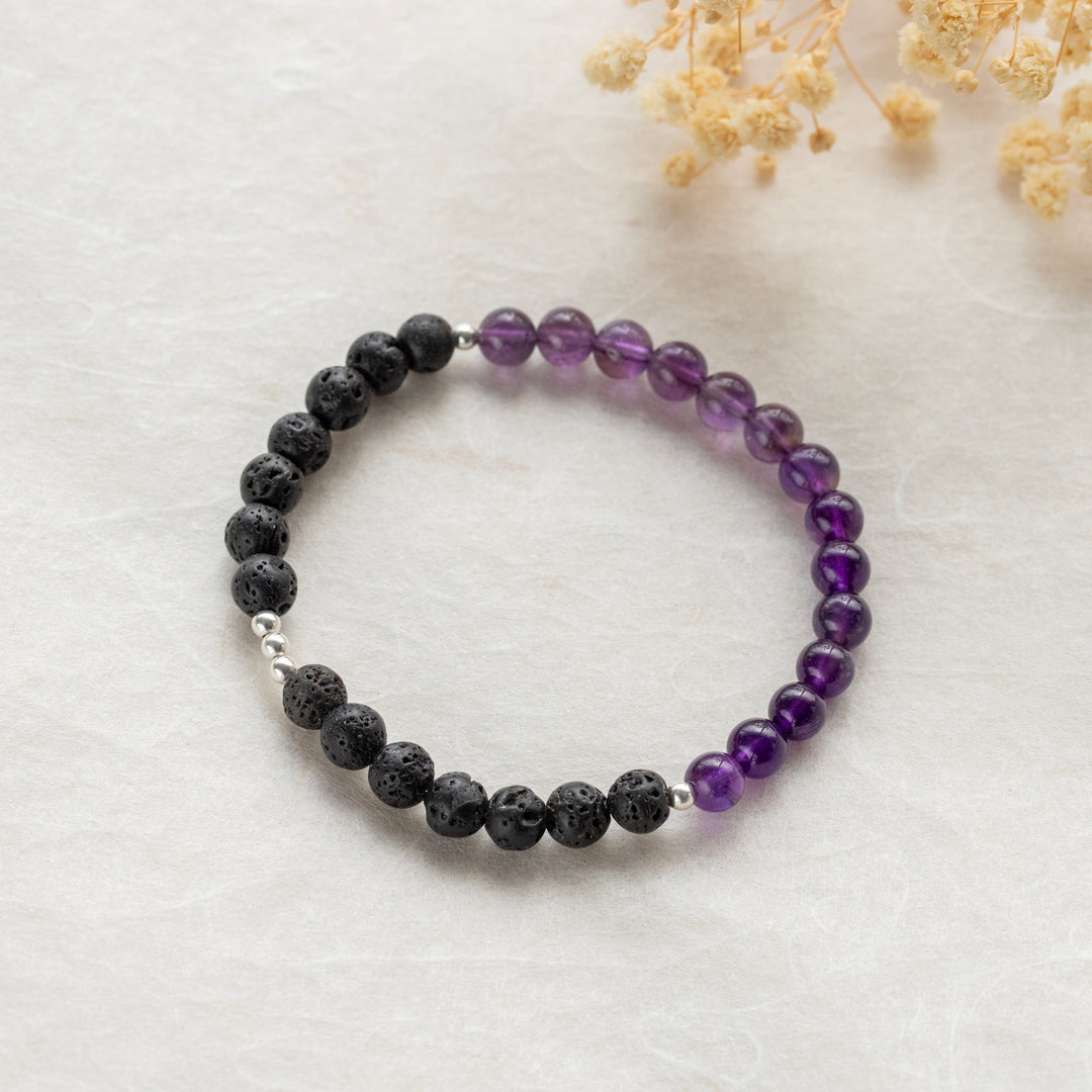Aromatherapy Bracelet - Amethyst and Rose Quartz - Djuna Studios