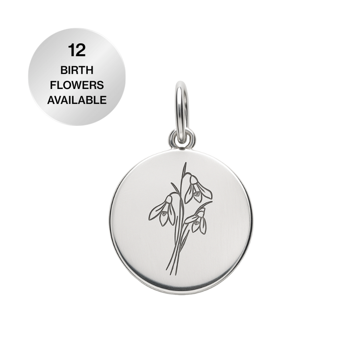 Silver Birth Flower Charm