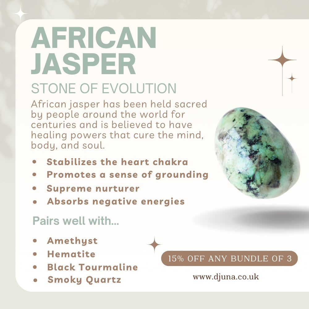 African Jasper Gemstone Bracelet 4mm - Djuna Studios
