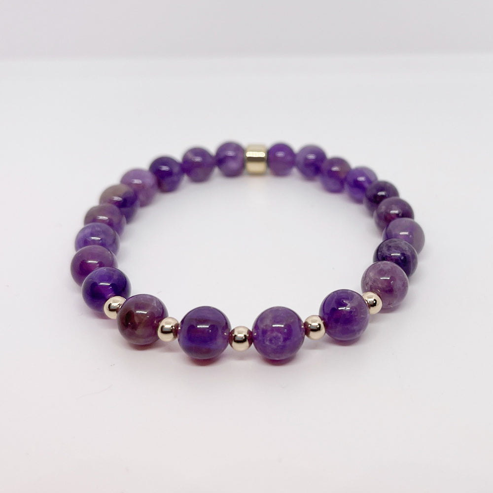 Amethyst Gemstone Bracelet 8mm - Djuna Studios