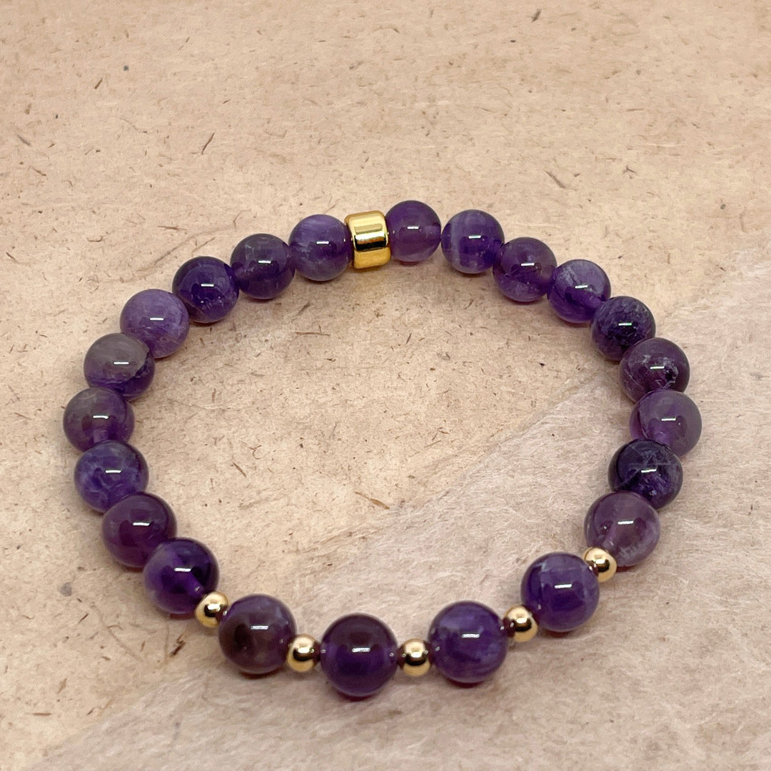 Amethyst Gemstone Bracelet 8mm - Djuna Studios