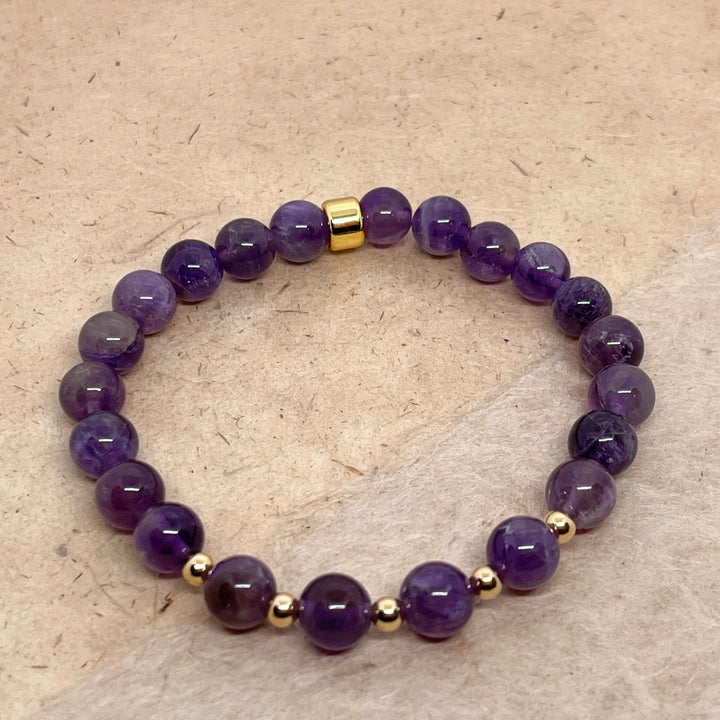 Amethyst Gemstone Bracelet 8mm - Djuna Studios