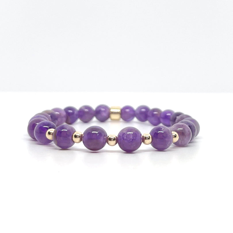 Amethyst Gemstone Bracelet 8mm - Djuna Studios