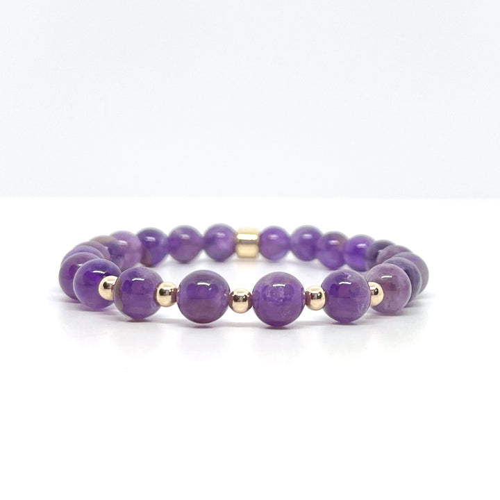 Amethyst Gemstone Bracelet 8mm - Djuna Studios