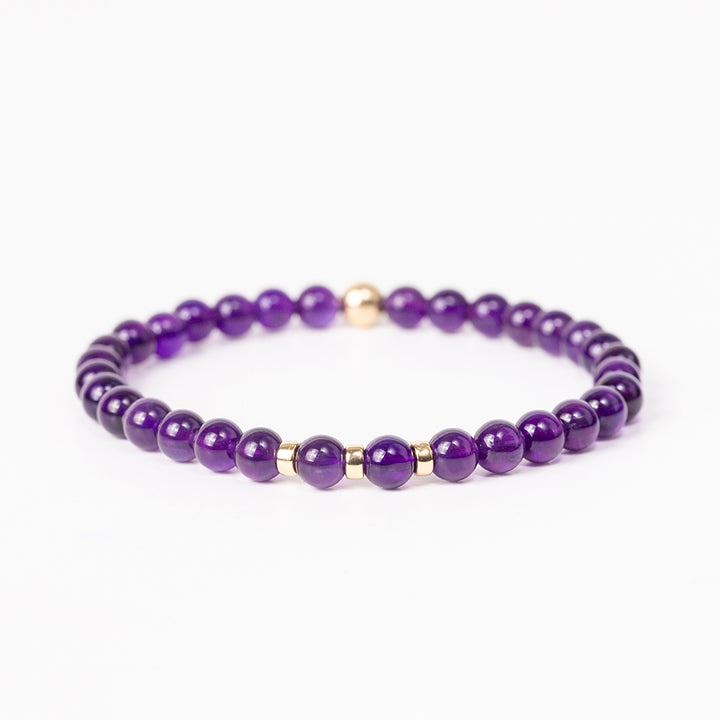 Amethyst Gemstone Bracelet - 6mm Beads - Djuna Studios