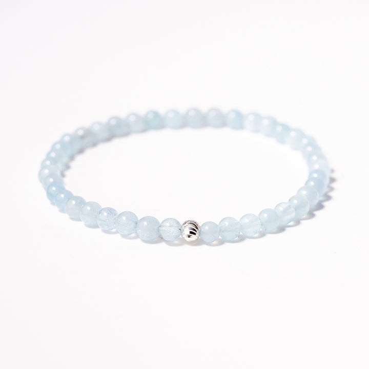 Aquamarine Gemstone Bracelet 4mm - Djuna Studios