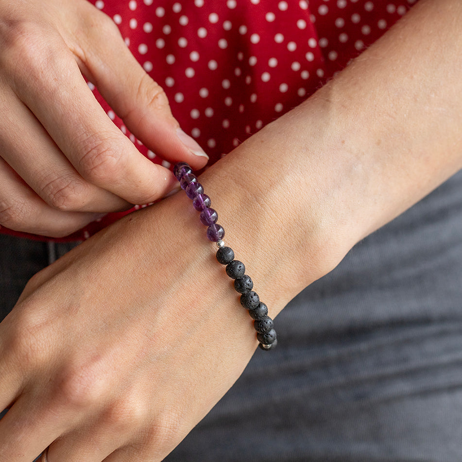 Aromatherapy Bracelet - Amethyst and Rose Quartz - Djuna Studios
