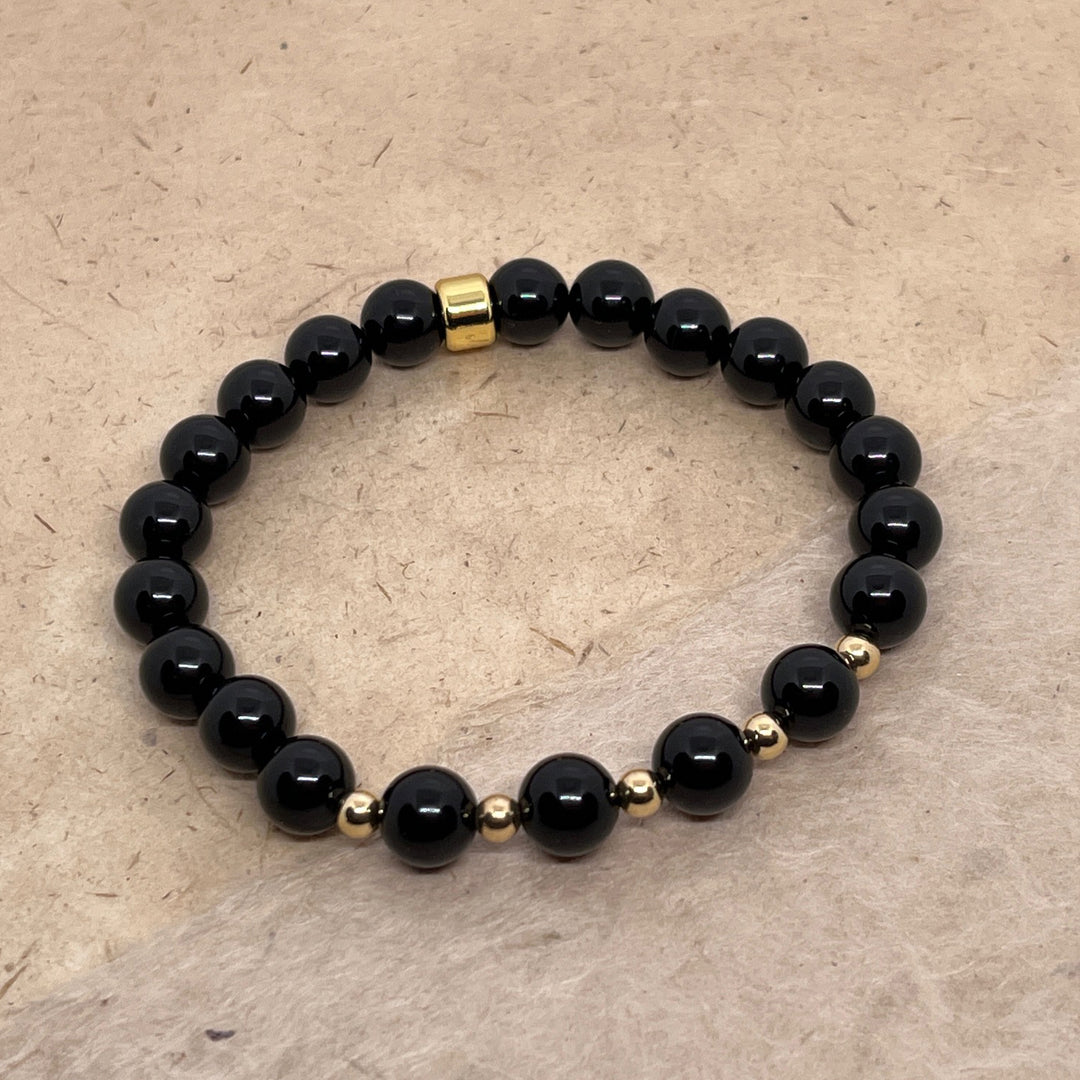 Black Tourmaline Gemstone Bracelet 8mm - Djuna Studios