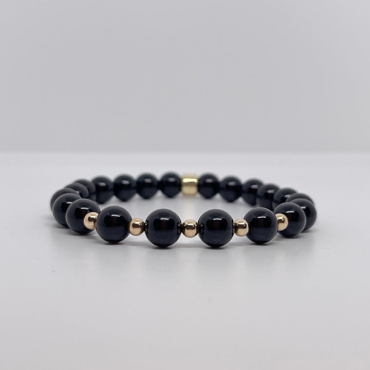Black Tourmaline Gemstone Bracelet 8mm - Djuna Studios