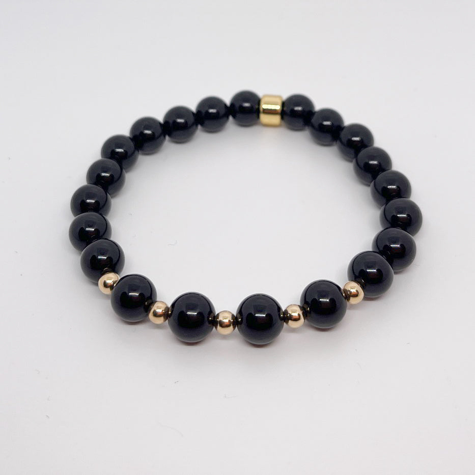 Black Tourmaline Gemstone Bracelet 8mm - Djuna Studios