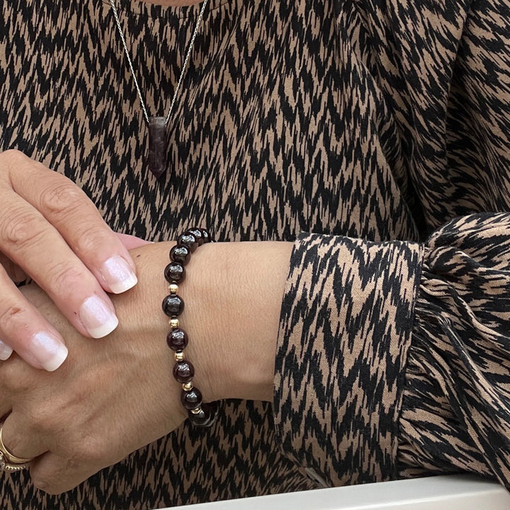 Black Tourmaline Gemstone Bracelet 8mm - Djuna Studios
