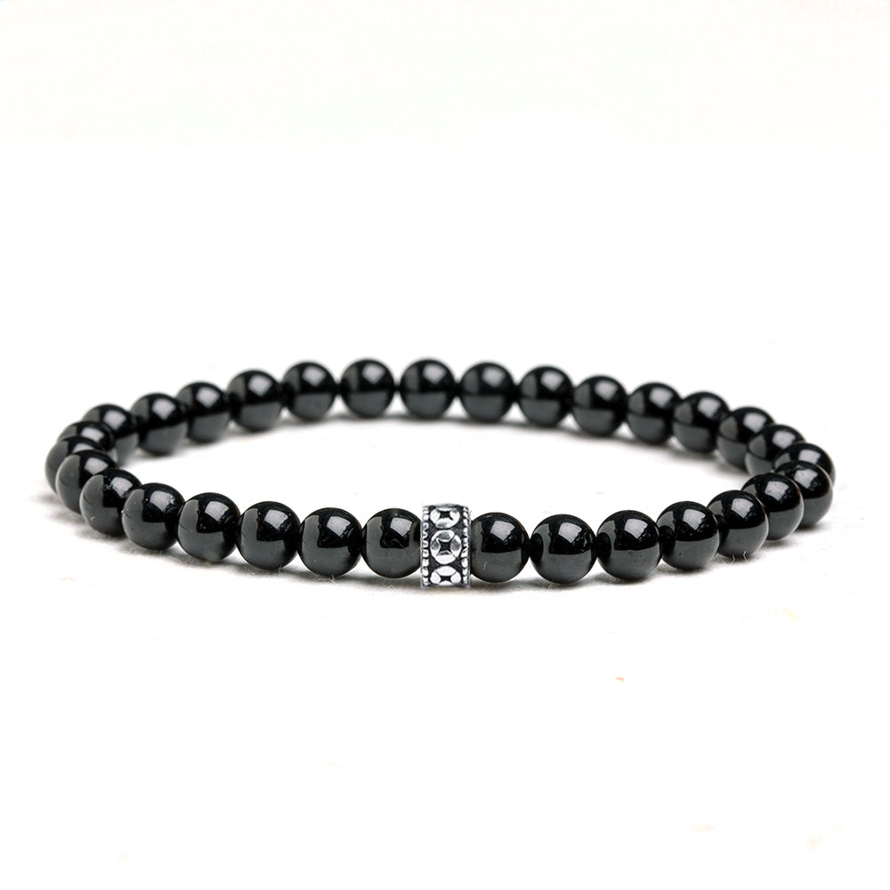 Men's Black Tourmaline Gemstone Bracelet 6mm - Djuna Studios