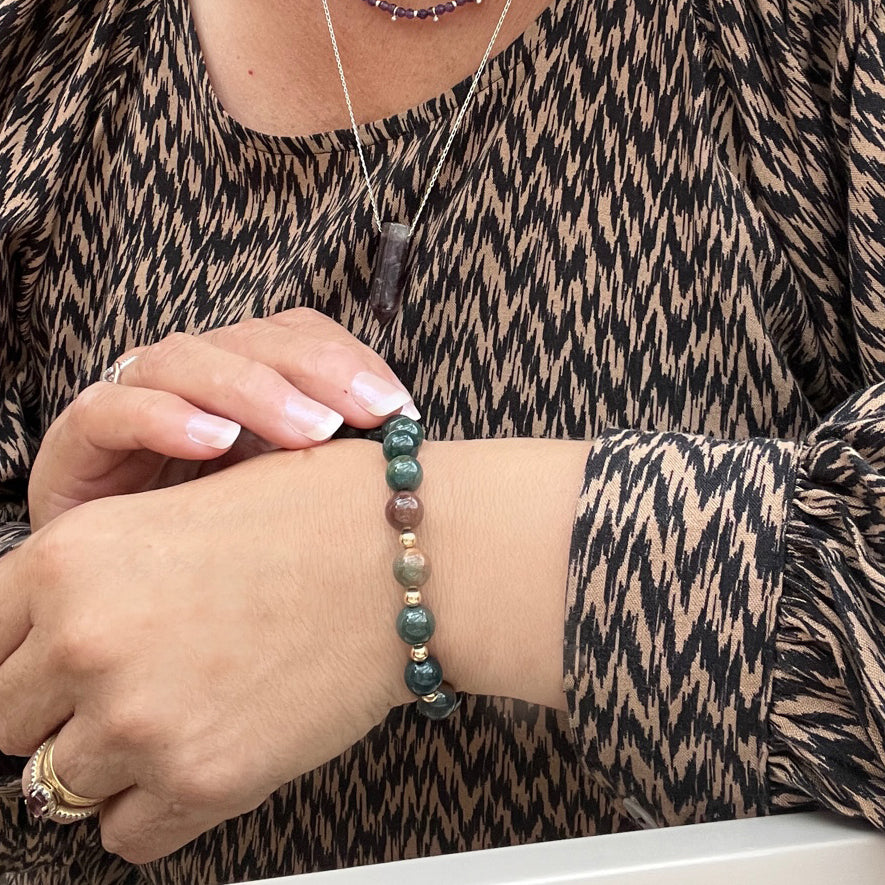 Bloodstone Gemstone Bracelet 8mm - Djuna Studios