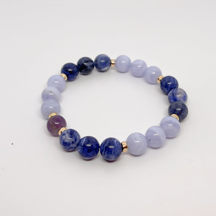 Tranquil Harmony - Sodalite and Amethyst Bracelet - Djuna Studios