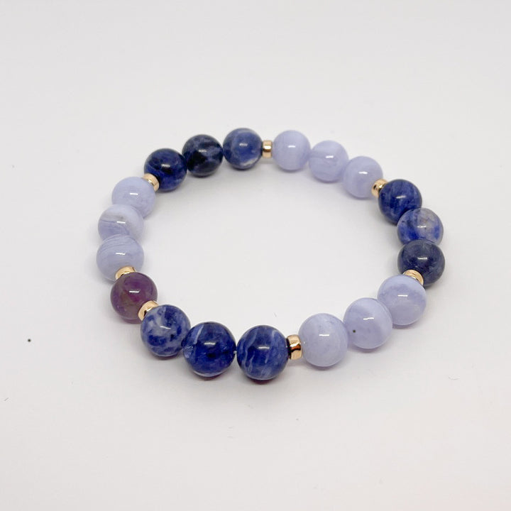 Tranquil Harmony - Sodalite and Amethyst Bracelet - Djuna Studios