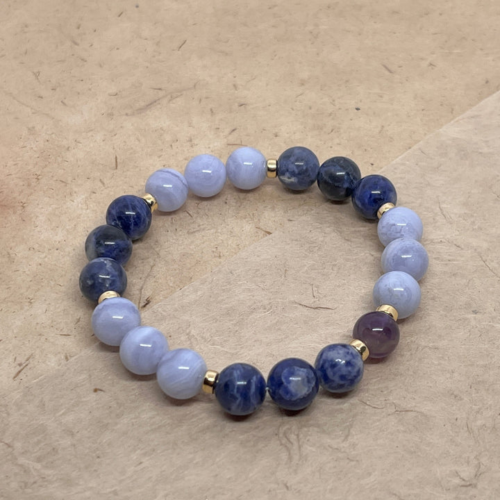 Tranquil Harmony - Sodalite and Amethyst Bracelet - Djuna Studios