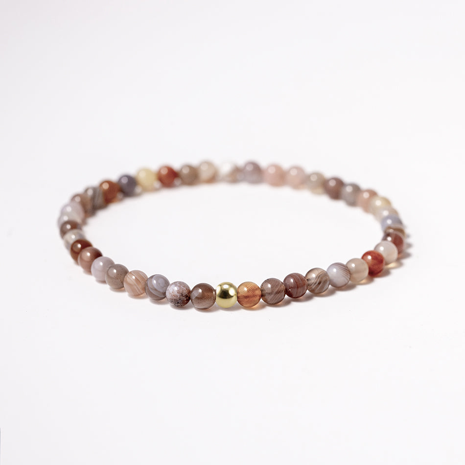 Botswana Agate Gemstone Bracelet 4mm - Djuna Studios