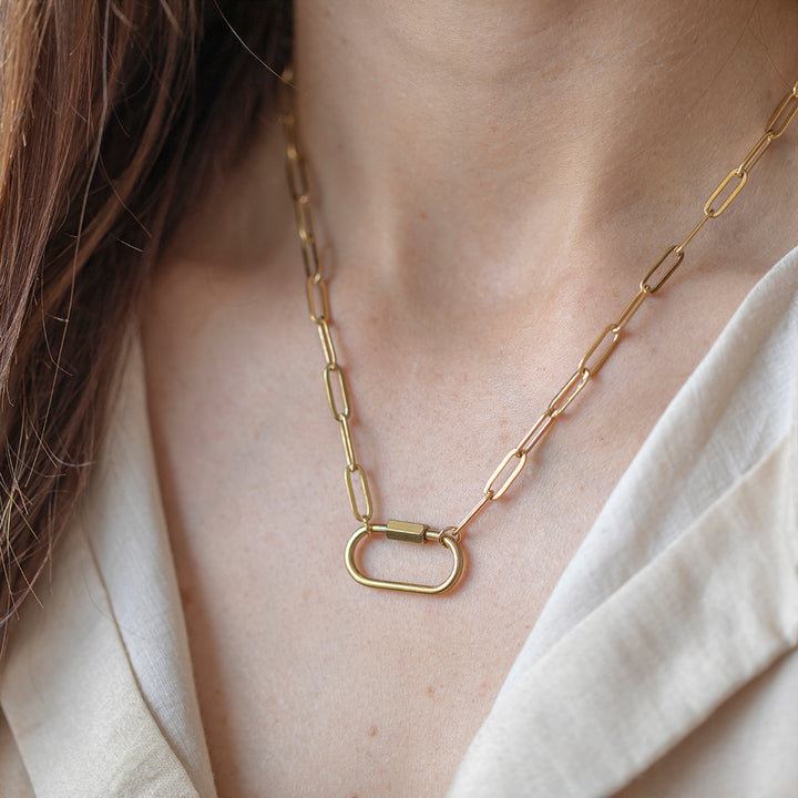 Paperclip Carabiner Clasp Chain