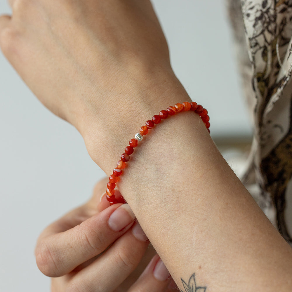 Carnelian Gemstone Bracelet 4mm - Djuna Studios