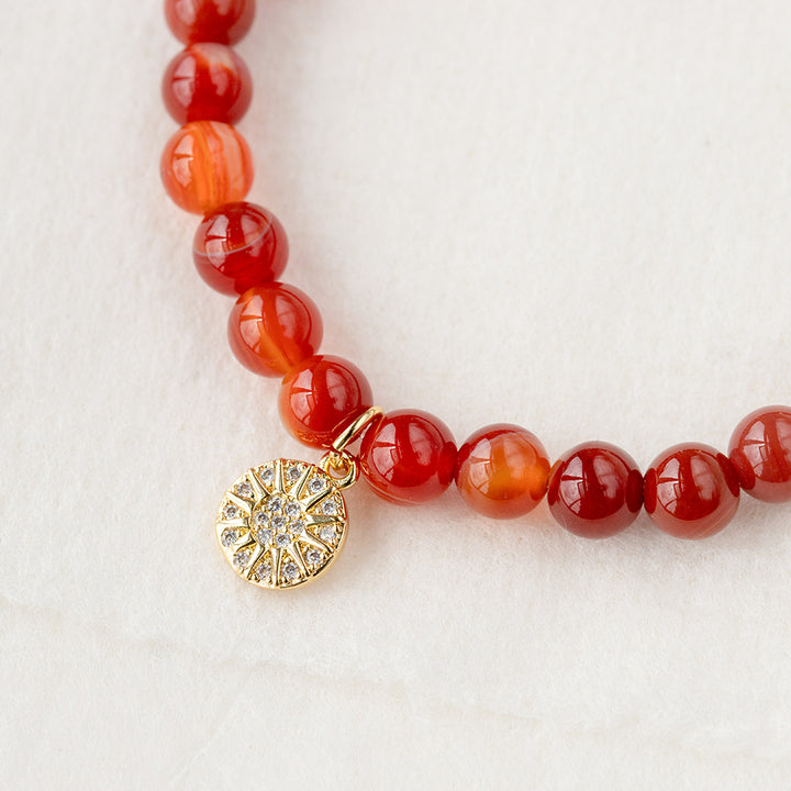 Carnelian Bracelet with Celestial Charm - Djuna Studios