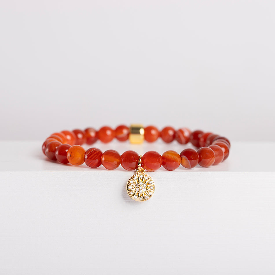 Carnelian Bracelet with Celestial Charm - Djuna Studios