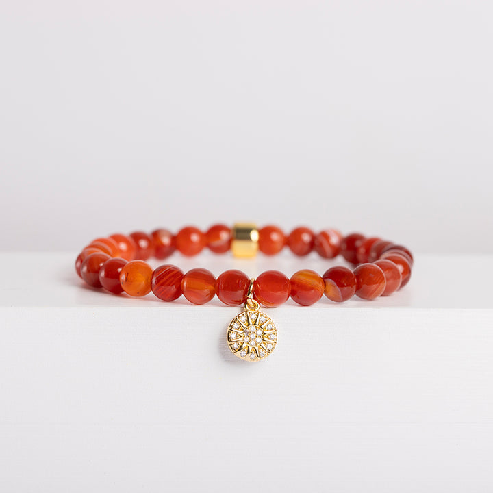 Carnelian Bracelet with Celestial Charm - Djuna Studios