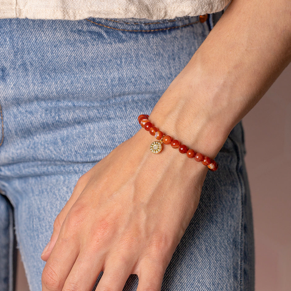 Carnelian Bracelet with Celestial Charm - Djuna Studios