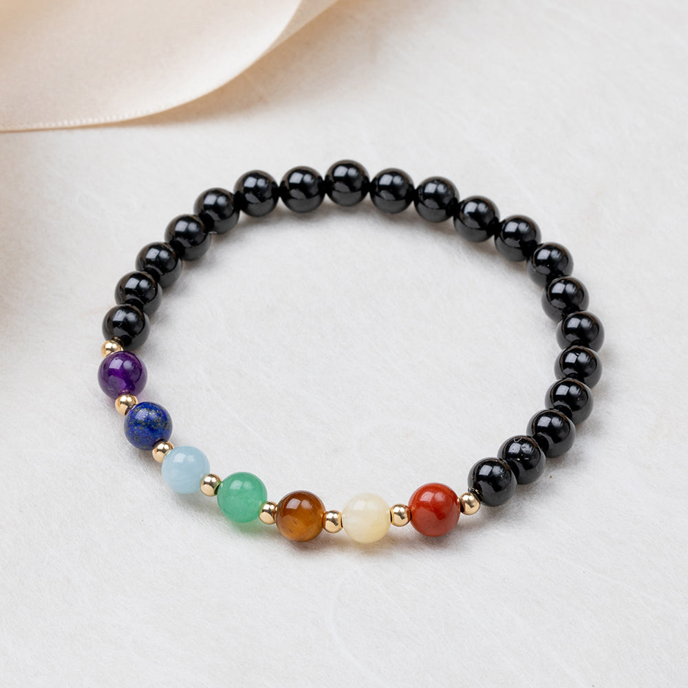 Chakra Bracelet with Black Tourmaline - 6mm - Djuna Studios
