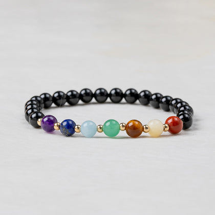 Chakra Bracelet with Black Tourmaline - 6mm - Djuna Studios