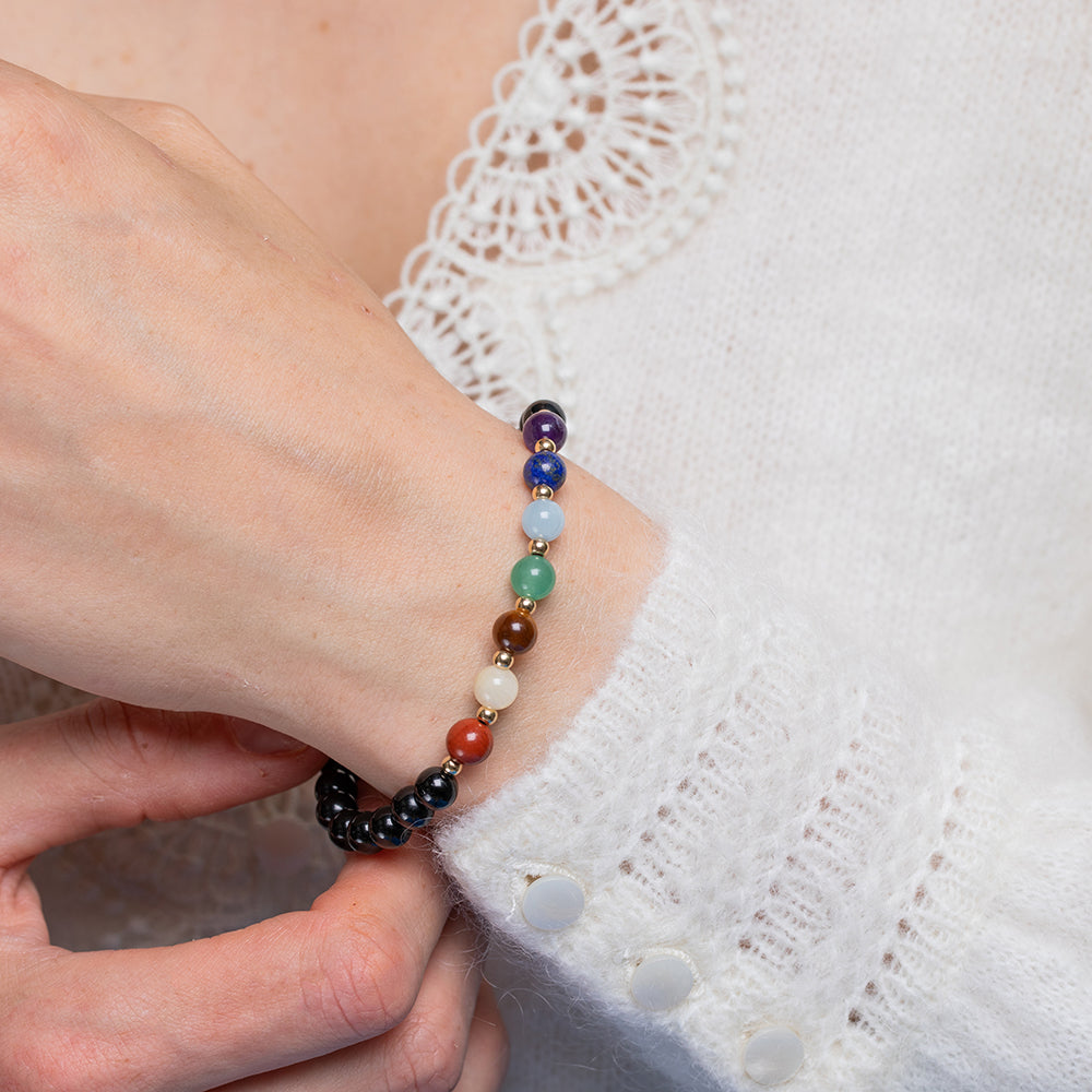 Chakra Bracelet with Black Tourmaline - 6mm - Djuna Studios
