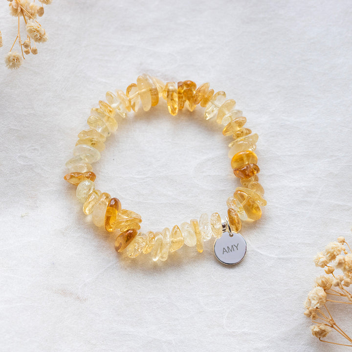 Citrine Crystal Chip Bracelet - Djuna Studios