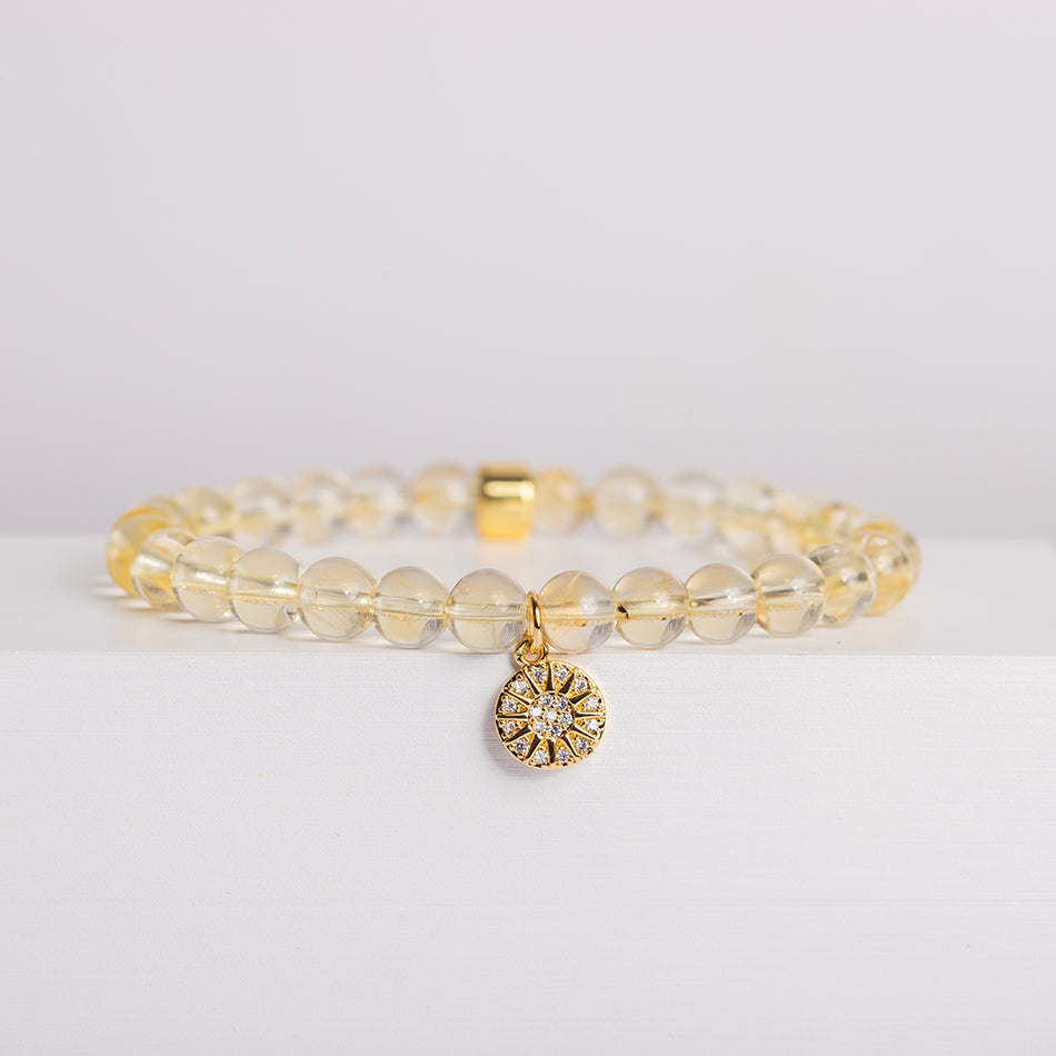 Citrine Bracelet with Celestial Charm - Djuna Studios