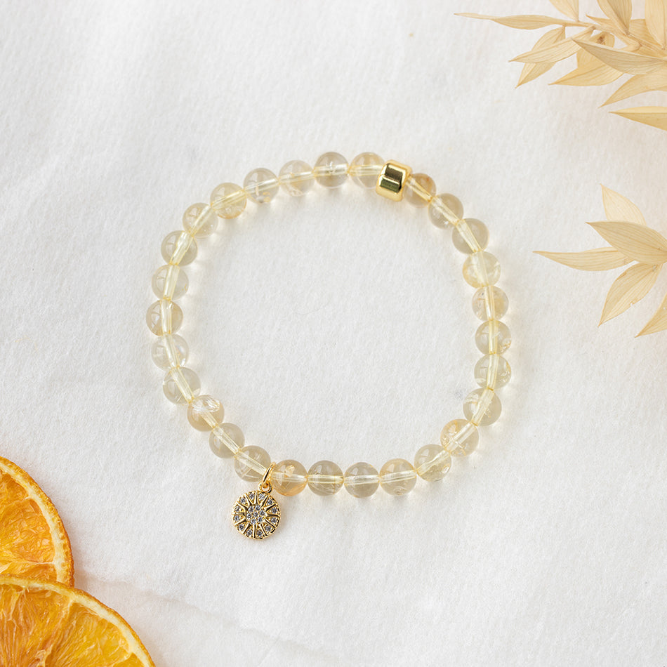 Citrine Bracelet with Celestial Charm - Djuna Studios