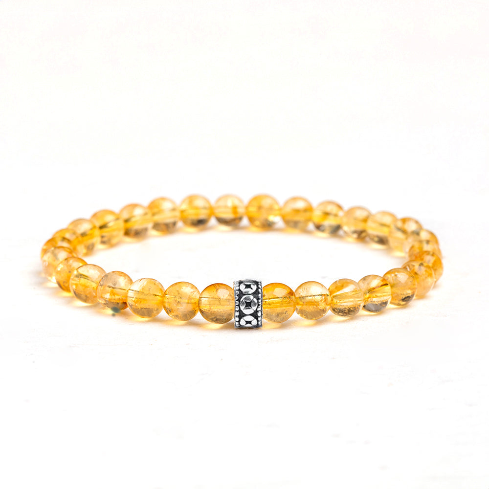 Men's Citrine Gemstone Bracelet 6mm - Djuna Studios
