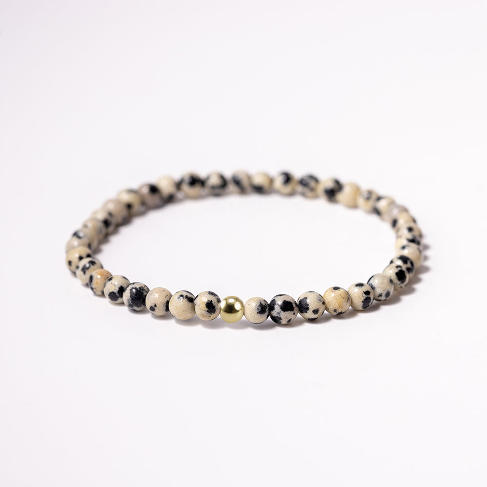 Dalmatian Jasper Gemstone Bracelet 4mm - Djuna Studios