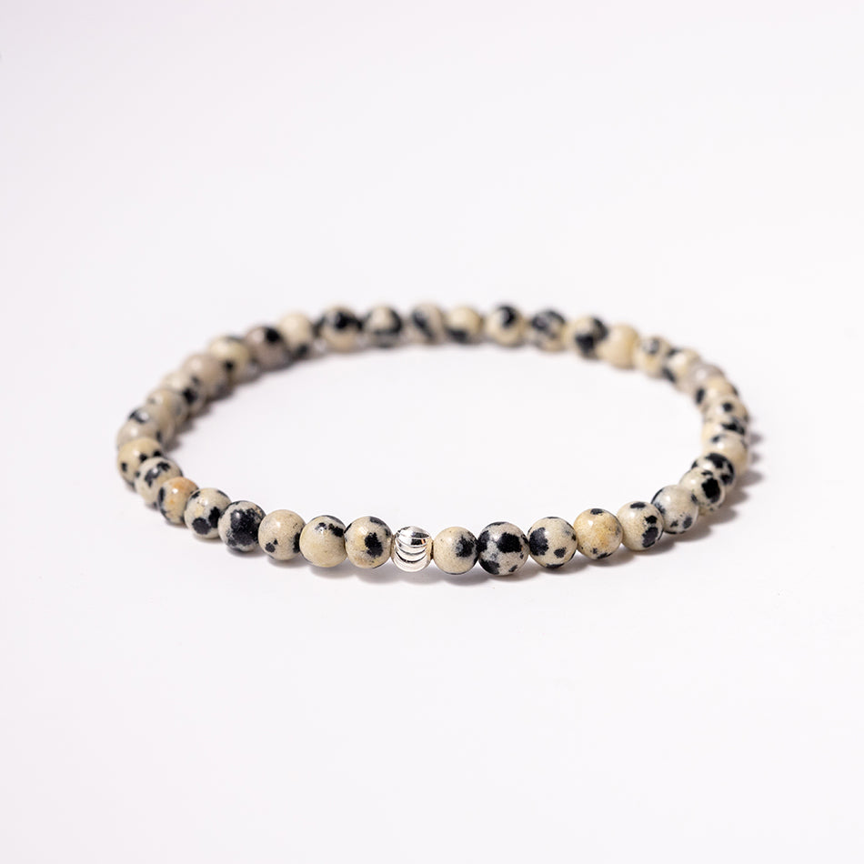 Dalmatian Jasper Gemstone Bracelet 4mm - Djuna Studios
