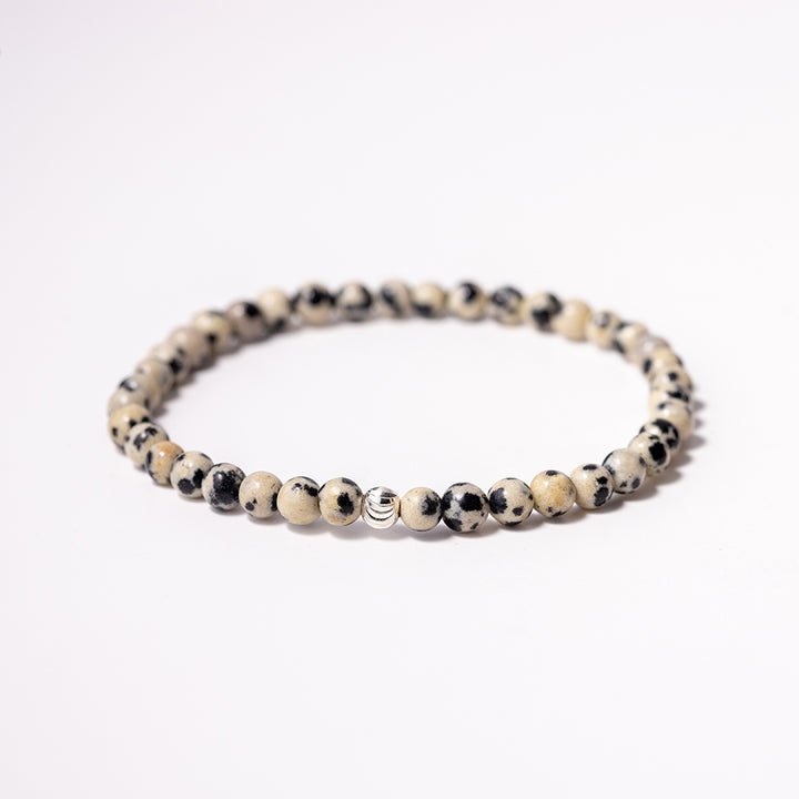 Dalmatian Jasper Gemstone Bracelet 4mm - Djuna Studios