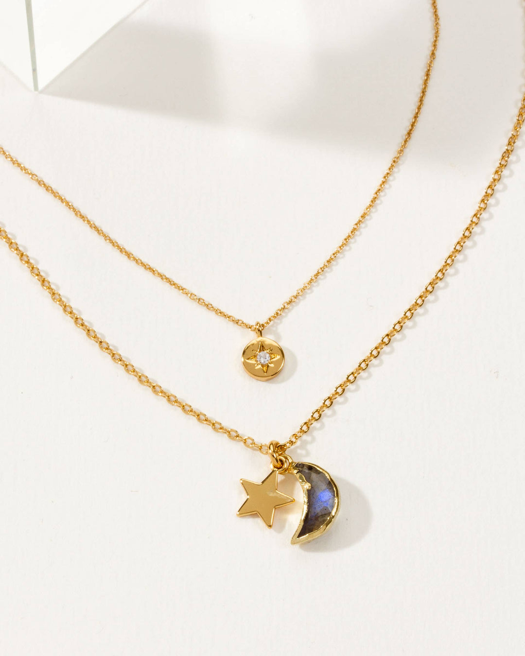 Moonlit Sky Layered Necklace Set with Labradorite