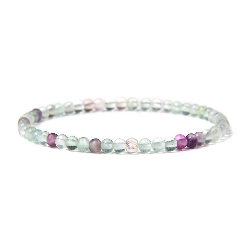 Rainbow Fluorite Gemstone Bracelet 4mm - Djuna Studios