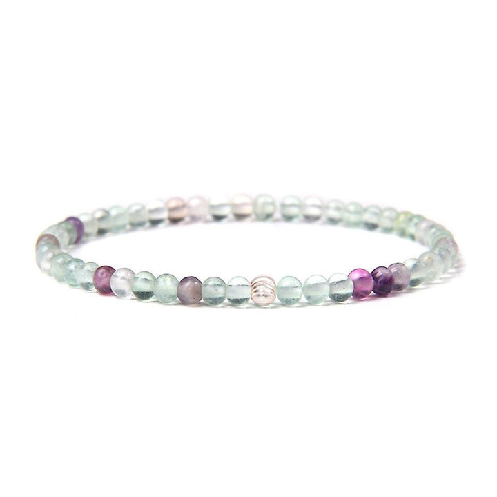 Rainbow Fluorite Gemstone Bracelet 4mm - Djuna Studios