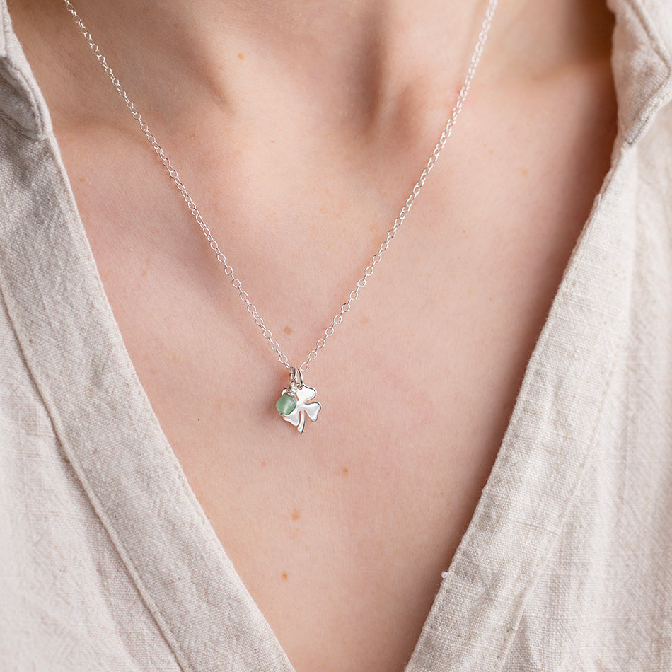 Lucky Aventurine Four Leaf Clover Necklace - Djuna Studios