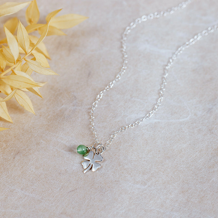 Lucky Aventurine Four Leaf Clover Necklace - Djuna Studios
